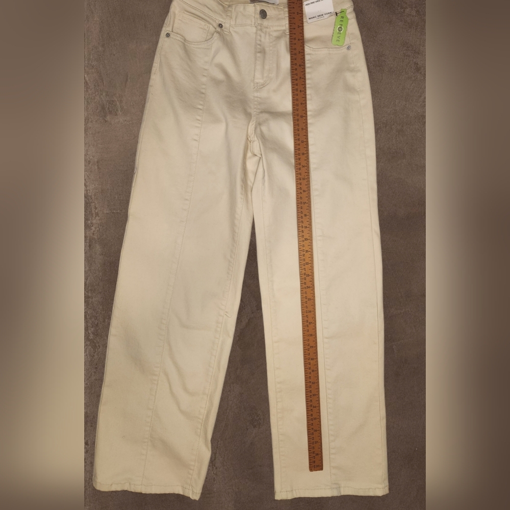 Marc New York Beige High Rise Wide Leg Jeans NWT Size 4 (A1) - Picture 4 of 11